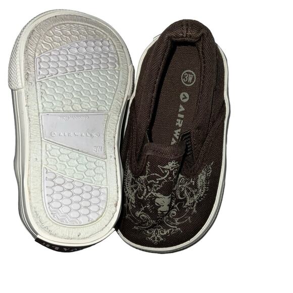 AIRWALK Infant Toddler Boy's Brown Slip-ons Size 3W - Picture 4 of 5